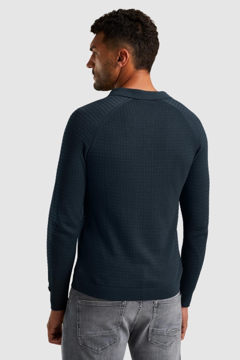 Cast Iron long sleeve polo cotton modal